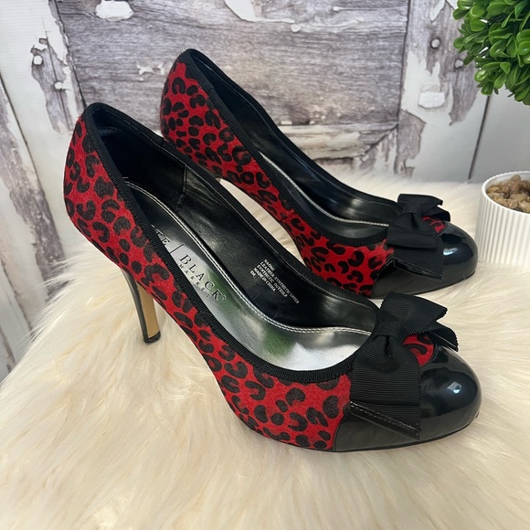 White House Black Market Naomi Red Leopard Pumps Heels 8M - Picture 4 of 10